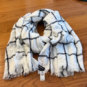 Express Plaid Black and White Scarf